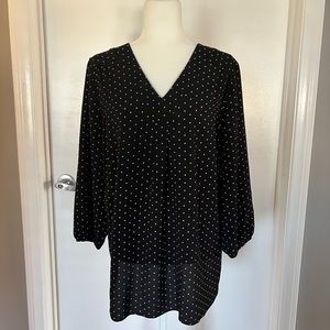 Black and white polka dot blouse